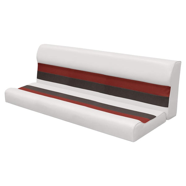 Wise Deluxe Series Pontoon 55" Bench Seat Cushion Set, White/Red/Charcoal  • 8WD106-1009