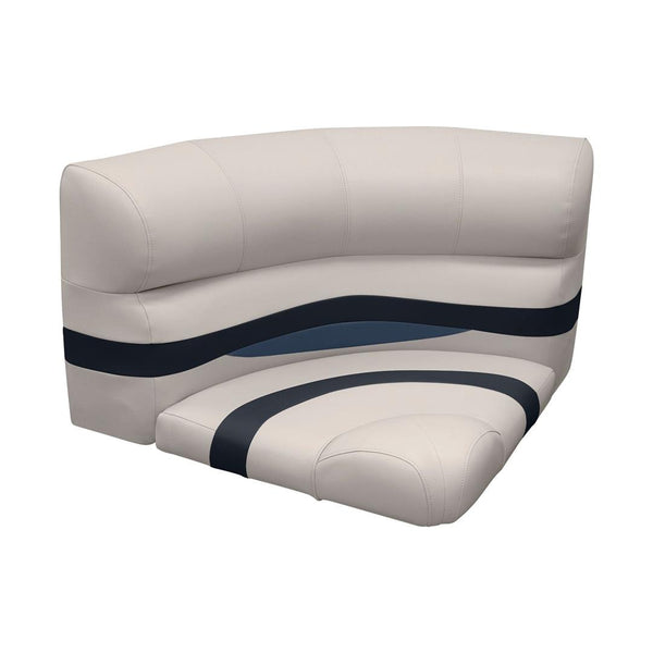 Wise Premier Pontoon 28" Radius Corner Cushion Set, Platinum/Spectra Navy, Cobalt  • BM11028-986