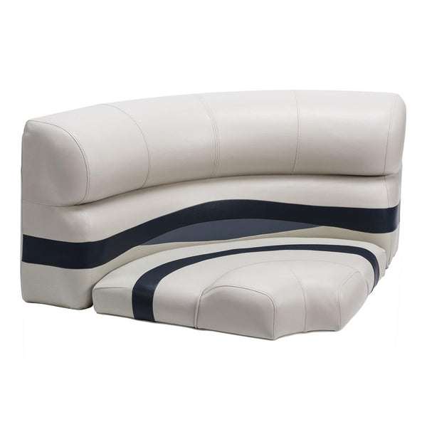 Wise Premier Pontoon 32" Bow Radius Corner Cushion Set, Platinum/Spectra Navy/Cobalt  • BM11002-986