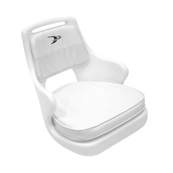 Wise Standard Pilot White Boat Seat with Cushions Set & Mount Plate  • 8WD015-3-710