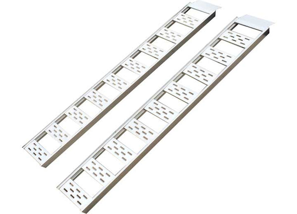 CargoSmart 12" X 78" Aluminum Straight Fixed Ramp w/ Treads, 1,250 LB Capacity, 2 Pack  • 3095