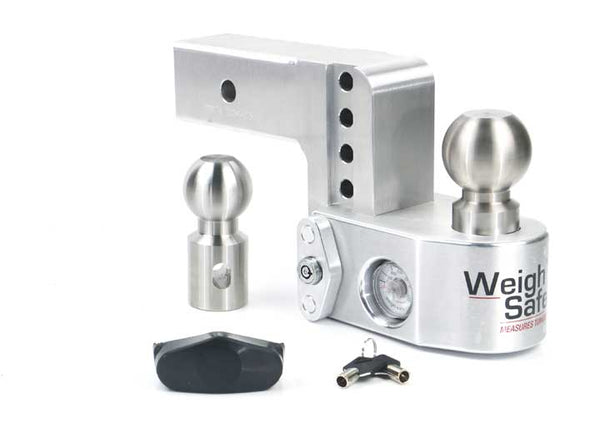 Weigh Safe Adjustable 4" Drop Aluminum with Stainless Steel Balls Ball Mount with Built-in Scale for 2-1/2" Receivers  • WS4-2.5