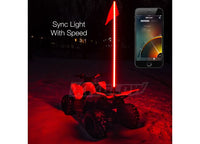 XK Glow 4' UTV Whip, 2nd Gen, XKChrome Advanced App, Single  • XK-WHIPB-STA
