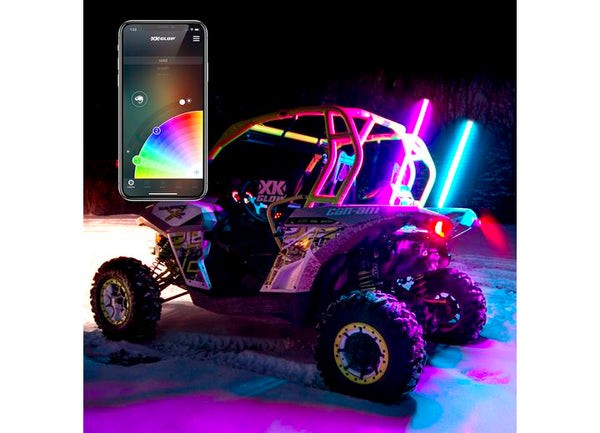 XK Glow Side by Side UTV 32" Whip Kit, XKChrome Smartphone App, Pair  • XK-WHIPC-ADV