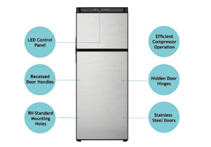 Norcold Polar Series 10 cu.ft. DC Compressor RV Refrigerator with RH Stainless Steel Doors  • N10DCSSR