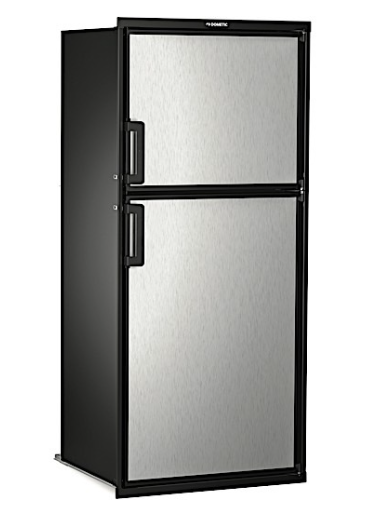 Dometic Americana II Dual Compartment 2 Door RV Refrigerator With Freezer 6 Cubic Feet, AC/LP Gas, Black Frame  • DM2672RB1