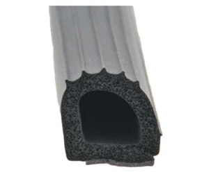 AP Products EPDM Sponge Rubber Door/Window D-Seal with Ribs 50' Black  • 018-206