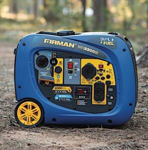 Firman 3300-Watt Whisper Hybrid Dual Fuel Portable Inverter Generator - Recoil Start, Gasoline/LPG • WH03041
