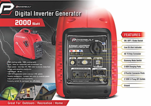 Powerbuilt Portable Inverter Generator 2000 Watt   • 941564