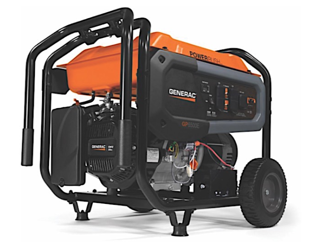 Generac GP6500E 8 kW Gasoline Electric/Recoil Start Portable Generator  • G0076824