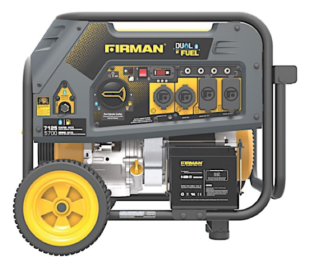 Firman 7125-Watt Hybrid Dual Fuel Portable Generator - Recoil/Electric Start, Gasoline/LPG  • H05751