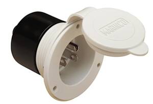 ParkPower 15 Amp 125V Straight Blade Power Inlet White  • 150BBIW.RV