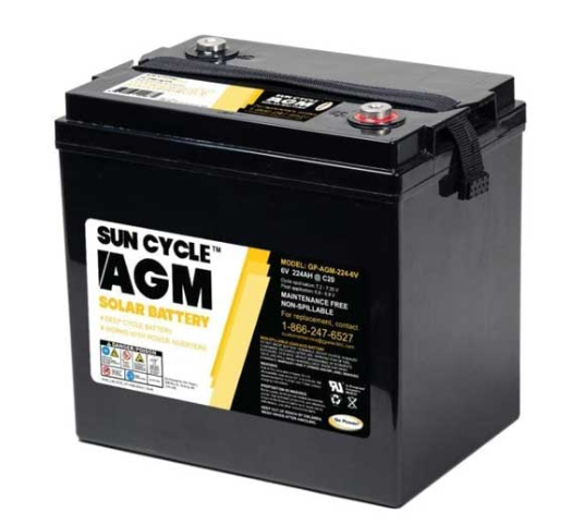 Go Power  6 Volt Sun Cycle AGM Deep Cycle Solar Battery  • 77606