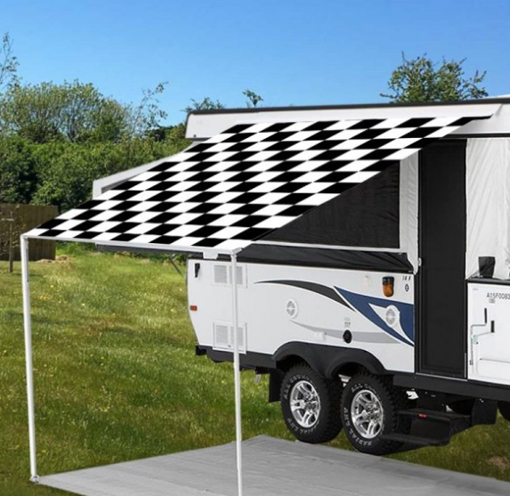 Carefree Replacement RV Awning Fabric Checkered Flag For 21' Length Awnings  • 80219A00