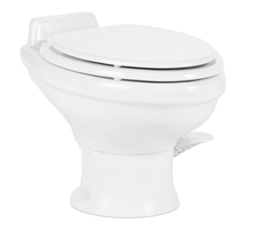 Dometic 321 Elongated Ceramic Low Profile RV Toilet - White  • 302321681