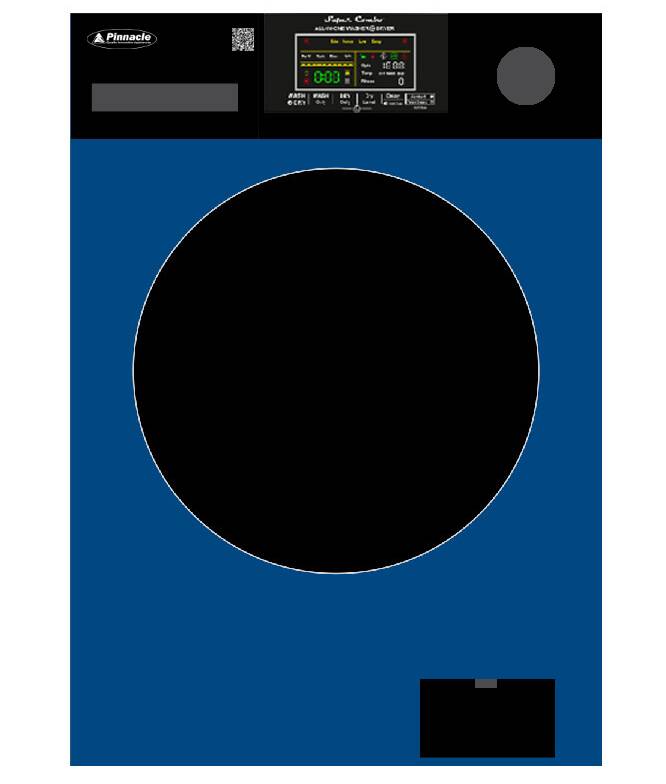 Pinnacle Super Combo RV Washer-Dryer XL 18 lbs Winter Blue /Black • 21-5500 BB