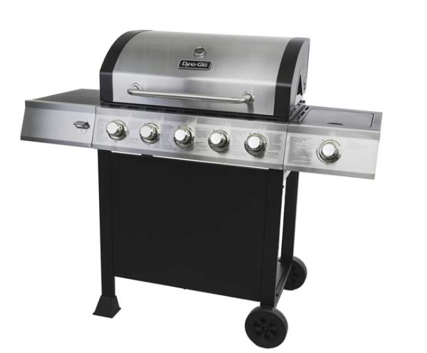 Dyna-Glo 5-Burner Open Cart Propane Gas Grill with Side Burner  • DGB515SDP-D