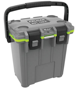 Pelican 20-Quart Elite Cooler with Fold Down Carry Handle - Dark Gray/Green  • 20Q-1-DKGRYEGRN