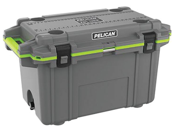 Pelican 70-Quart Elite Cooler - Dark Gray/Green  • 70Q-1-DKGRYEGRN