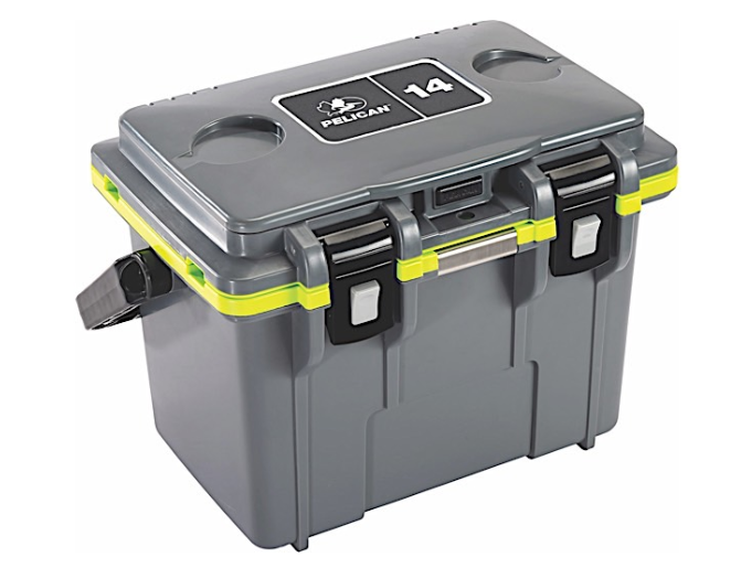 Pelican 14-Quart Personal Cooler - Dark Gray/Green  • 14Q-1-DKGRYEGRN