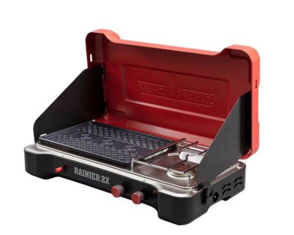 Camp Chef Mountain Series Rainier 2X Combo Two Burner Cooking System with Griddle & Carry Bag • MSGGX