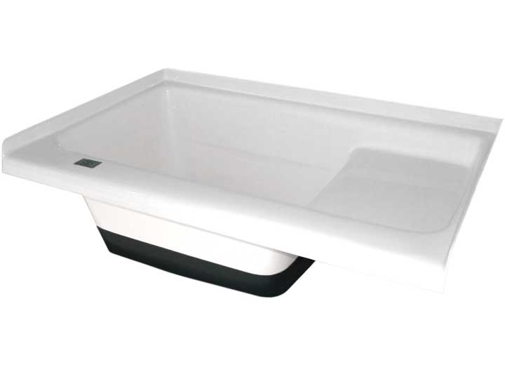 Icon Sit in Step RV Bath Tub with Left Hand Drain - Polar White  • 00474