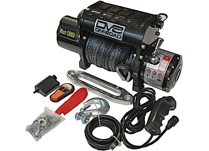 DV8 Offroad 12000 Lb Winch with Synthetic Rope Wireless Remote  • WB12SR