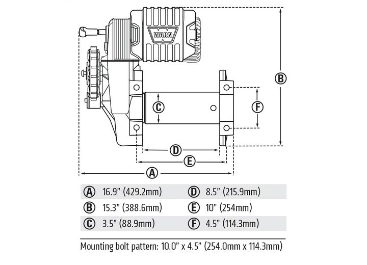 Warn M8274 10,000lb Winch with Steel Rope  • 106170