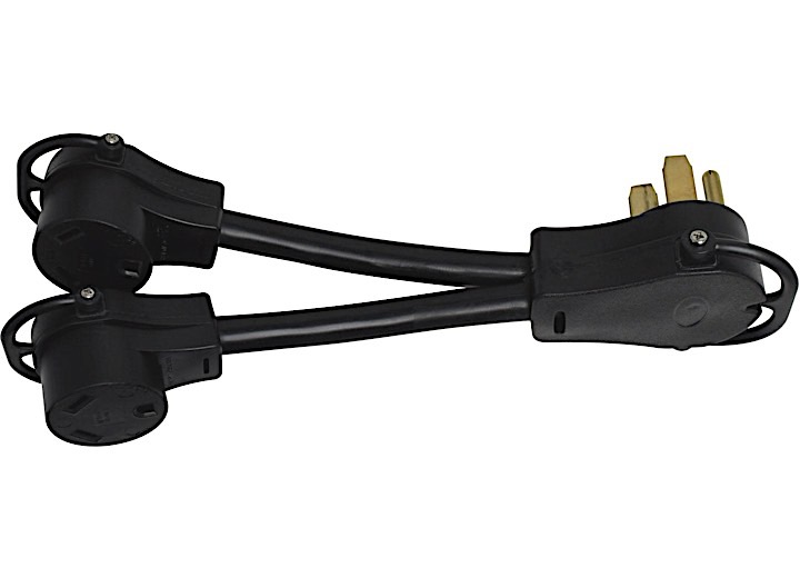 Valterra 50AM – 30AF x 2-Y Adapter Cord with Handles, 12″, Black  • A10-50X30Y