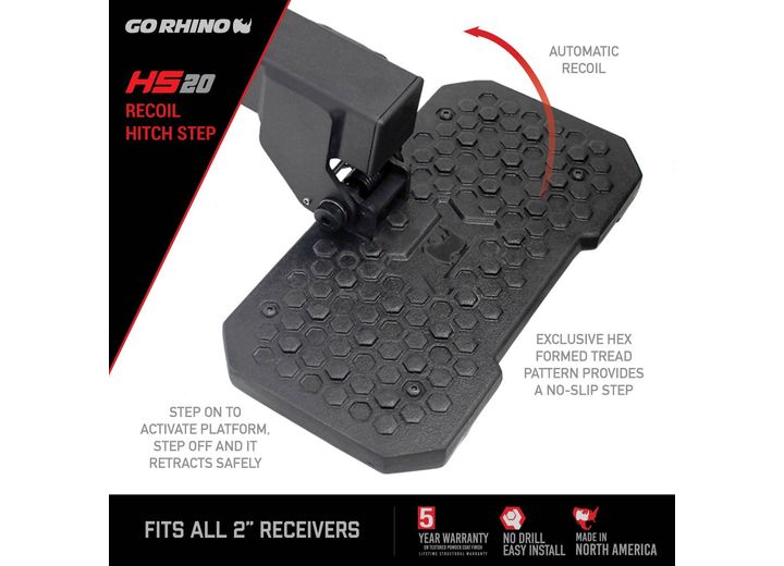 Go Rhino HS-20 Textured Black Hitch Step for 2