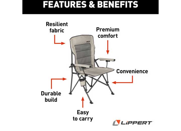 Lippert Scout Outdoor Folding Chair - Sand  • 2021123277