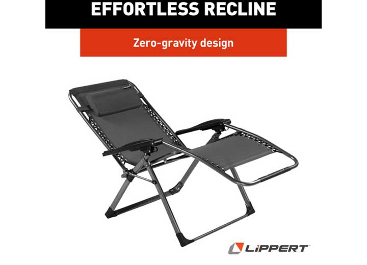 Lippert Stargazer Plus Zero Gravity Outdoor Chair, Dark Grey  • 2021123287