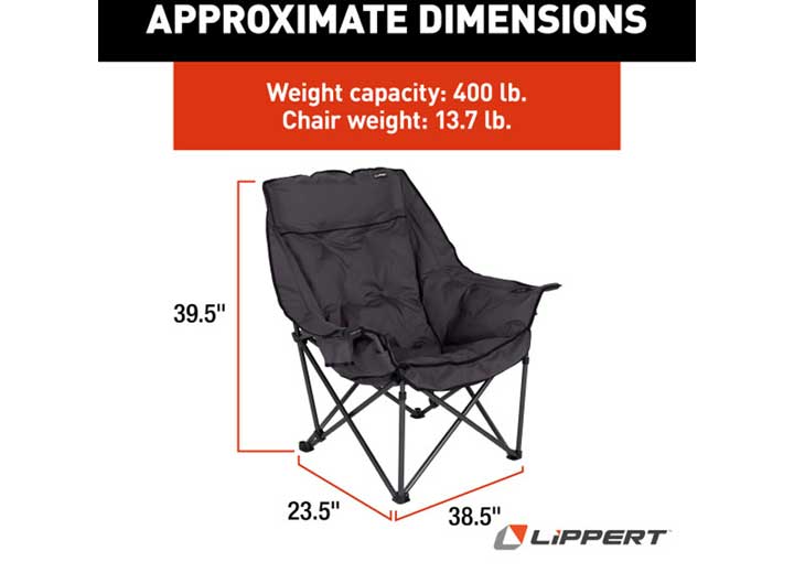 Lippert Big Bear Chair Dark Grey  • 2021128654