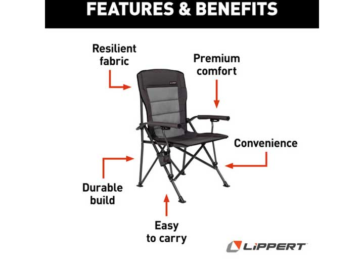 Lippert Scout Outdoor Folding Chair - Dark Gray  • 2021123276