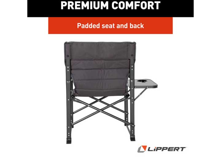 Lippert Scout Outdoor Directors Chair With Side Table - Dark Gray  • 2021123280