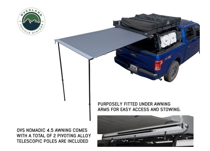 Overland Vehicle Systems Nomadic Awning 4.5' With Black Cover  • 18039909