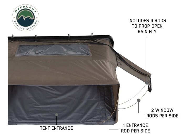 Overland Vehicle Systems Bushveld Hard Shell Roof Top Tent  • 18089901