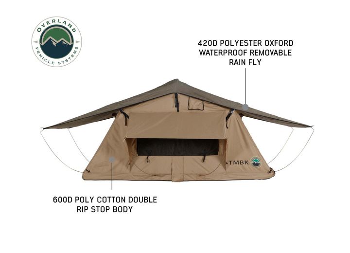 Overland Vehicle Systems TMBK 3 Person Roof Top Tent with Green Rain Fly  • 18119933