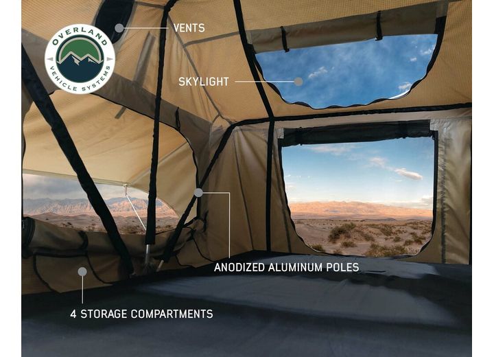 Overland Vehicle Systems TMBK 3 Person Roof Top Tent with Green Rain Fly  • 18119933