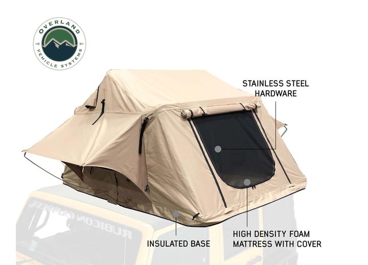 Overland Vehicle Systems TMBK 3 Person Roof Top Tent with Green Rain Fly  • 18119933