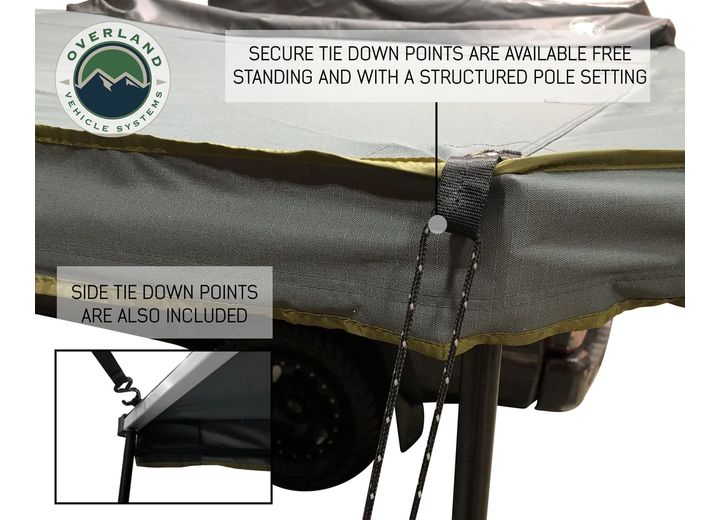 Overland Vehicle Systems Nomadic Awning 270 Driver Side Dark Gray Cover With Black Cover Universal  • 19519907