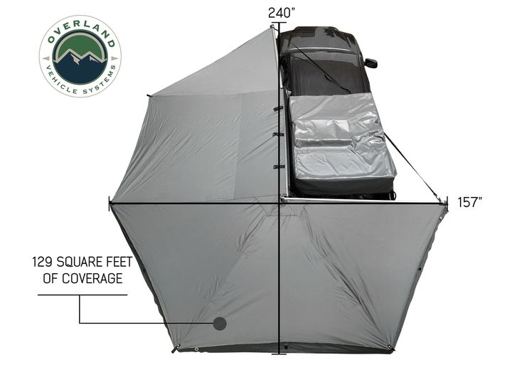 Overland Vehicle Systems Nomadic Awning 270 Driver Side Dark Gray Cover With Black Cover Universal  • 19519907