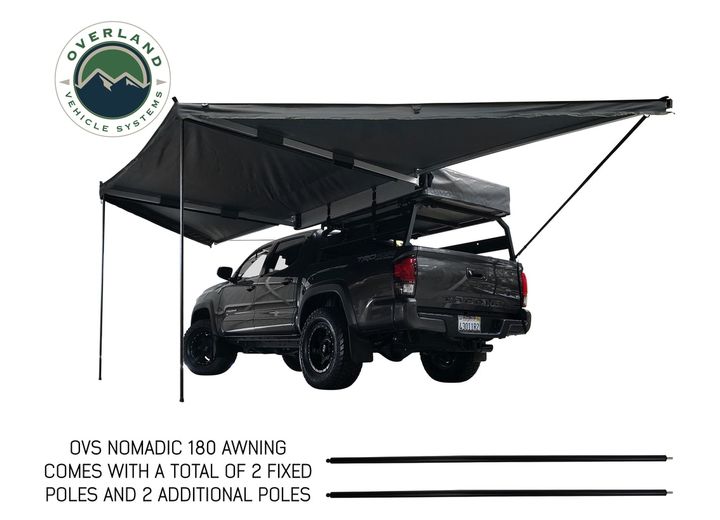 Overland Vehicle Systems Nomadic Awning 270 Passenger Side - Dark Gray Cover With Black Cover Universal  • 19529907