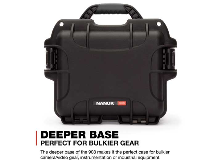 Nanuk 908 Waterproof Hard Case with foam - Black  • 908-1001