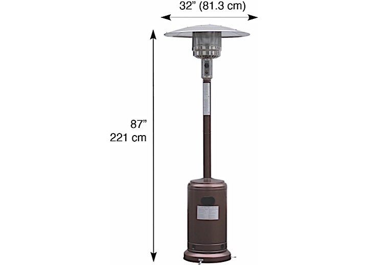 Blue Sky Outdoor Living Hammered Bronze Gas Patio Heater 48,000 BTU  • PHG8732BZ