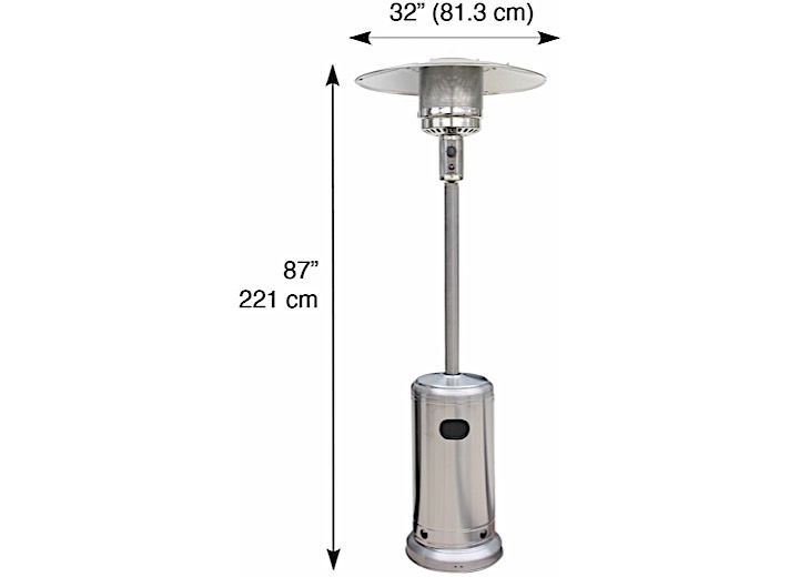 Blue Sky Outdoor Living Stainless Steel Gas Patio Heater 48,000 BTU  • PHG8732SS