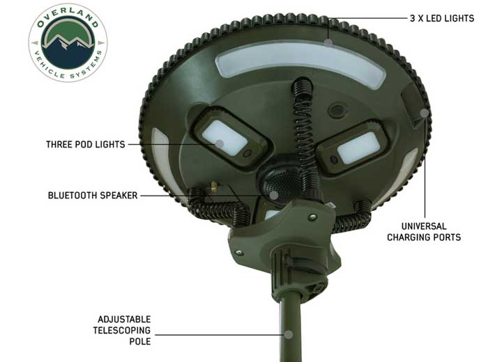 Overland Vehicle Systems Wild Land Camping Gear - UFO Solar Light  Pods & Speaker  • 15049901