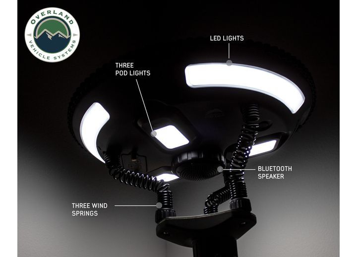 Overland Vehicle Systems Wild Land Camping Gear - UFO Solar Light  Pods & Speaker  • 15049901