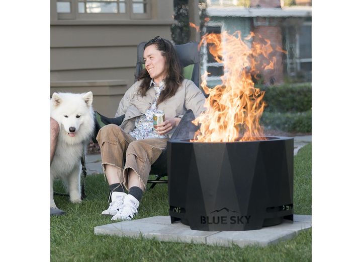 Blue Sky Outdoor Living The Peak Patio High Efficiency Pellet Fire Pit, 23.9