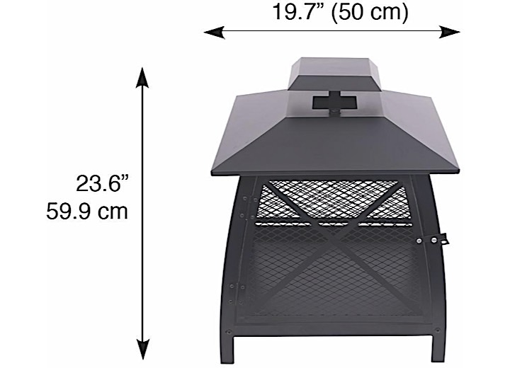 Blue Sky Outdoor Living 20” Square Wood Burning Outdoor Fireplace with 360-Degree View  • WBF20